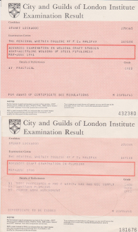 City and Guilds Advanced Craft Certificate in Plumbing